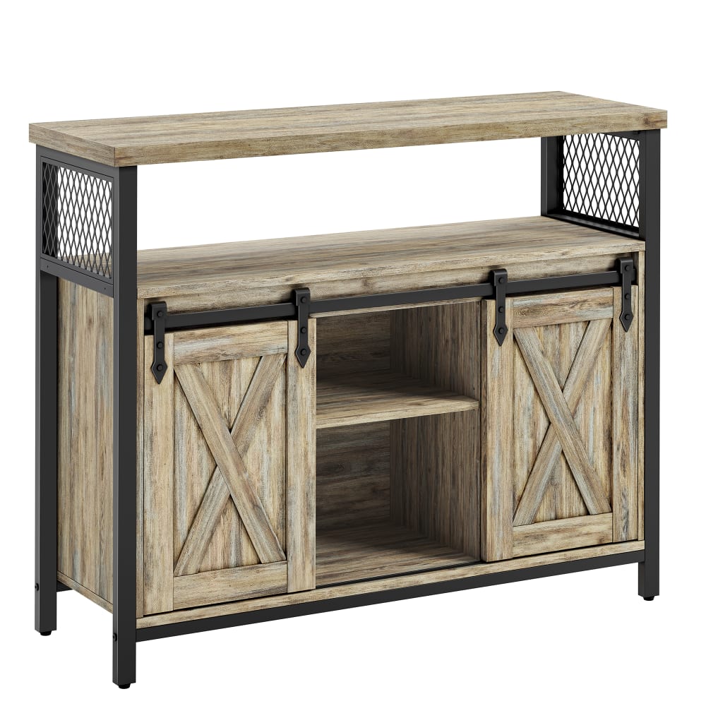 Meuble de rangement avec 2 portes 33 x 100 x 80 cm marron et noir