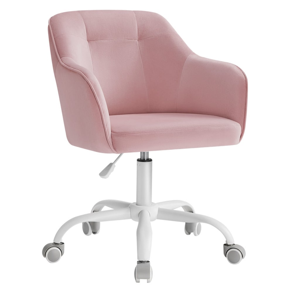 Chaise de bureau Fauteuil ergonomique réglable en hauteur rose bonbon