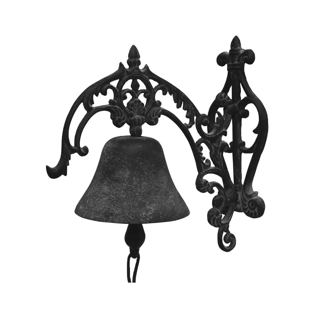 Cloche de jardin de porte ancienne fonte marron 25 x 15 cm