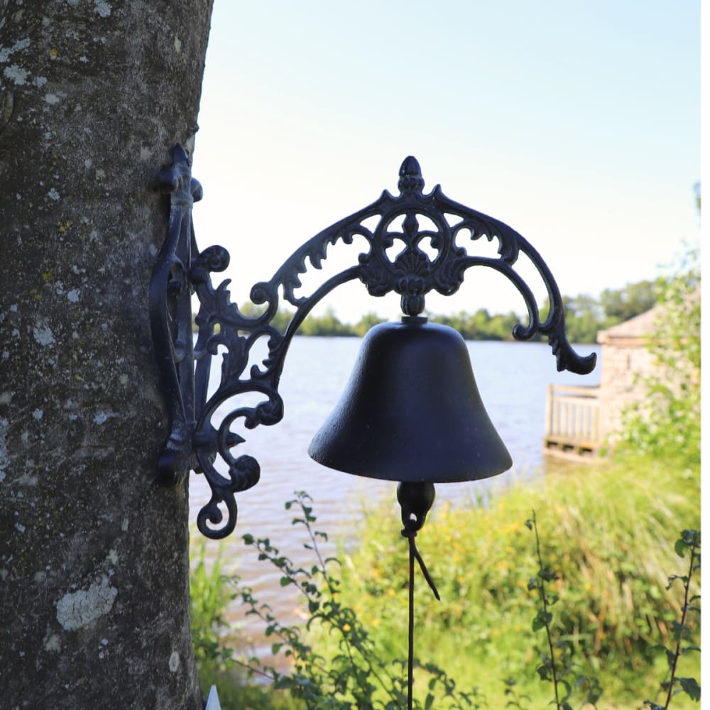 Cloche de jardin de porte ancienne fonte marron 25 x 15 cm — vue 3