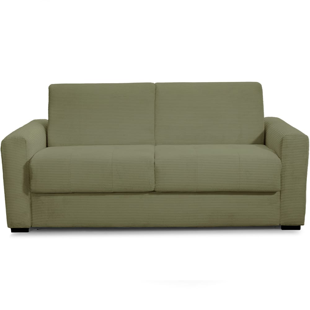 Canapé convertible express - velours vert kaki