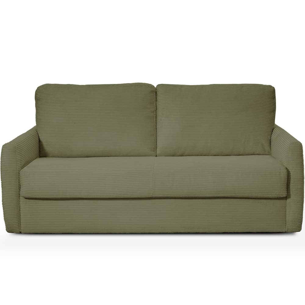 Canapé convertible express - velours vert kaki