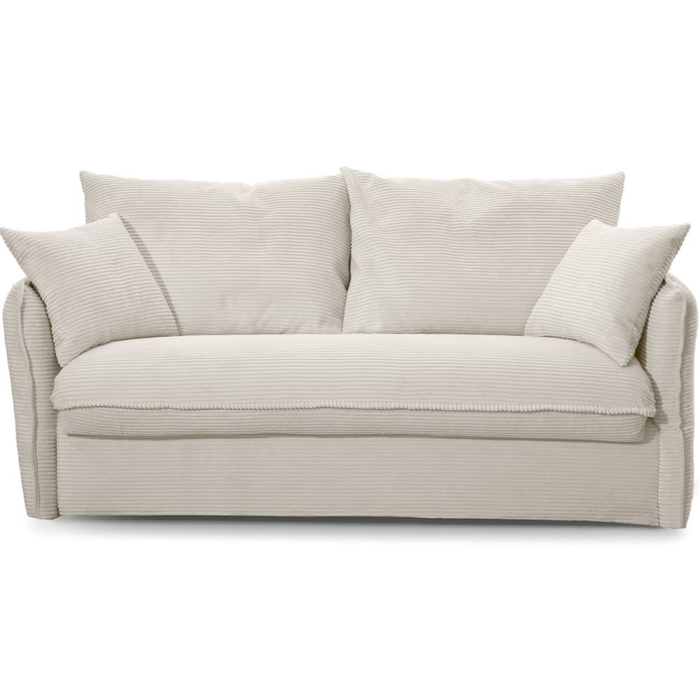 Canapé convertible express 3 places en velours côtelé beige