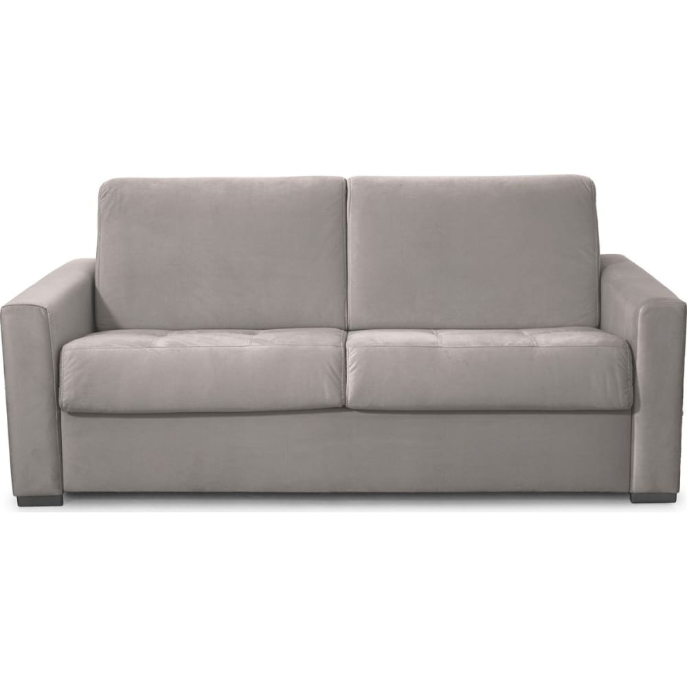 Homifab Canapé convertible express 3 places en velours taupe style contemporain Gris Certifié Oeko-Tex