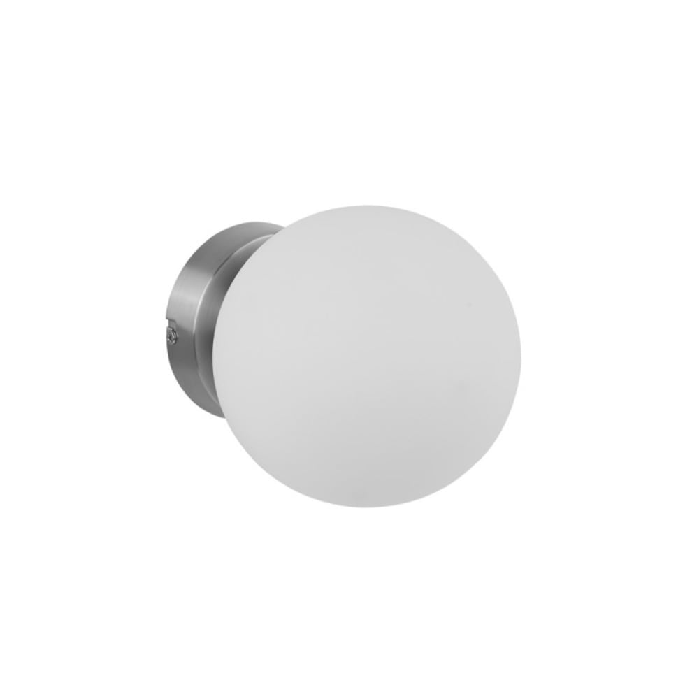 Applique globe verre chrome mat