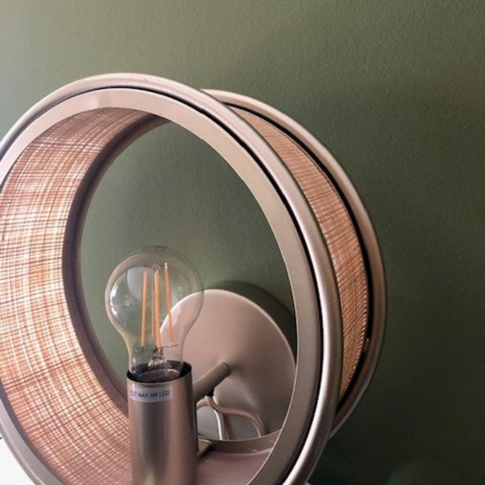 Applique en métal champagne et raphia - Maisons du Monde