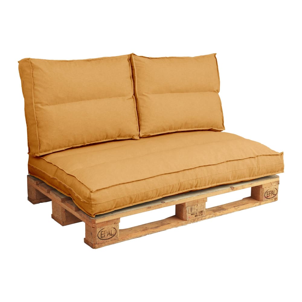 Dossier coussin palette en polyester curry 60 x 50 cm