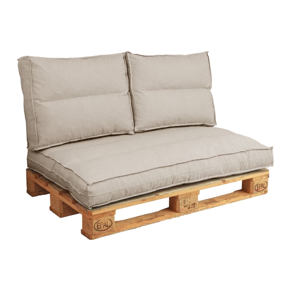 Coussin matelas palette en polyester sable 120 x 80 cm