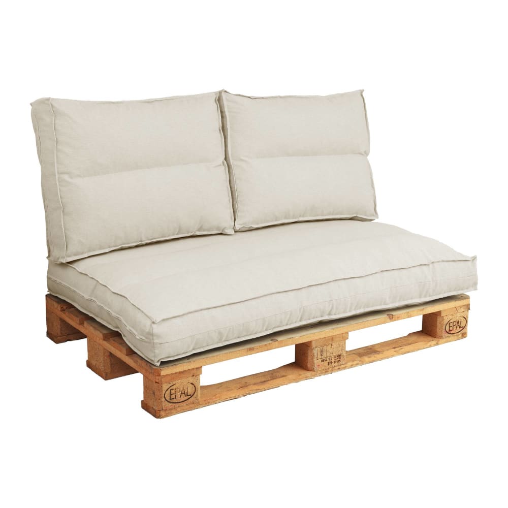 Dossier coussin palette en polyester ecru 60 x 50 cm