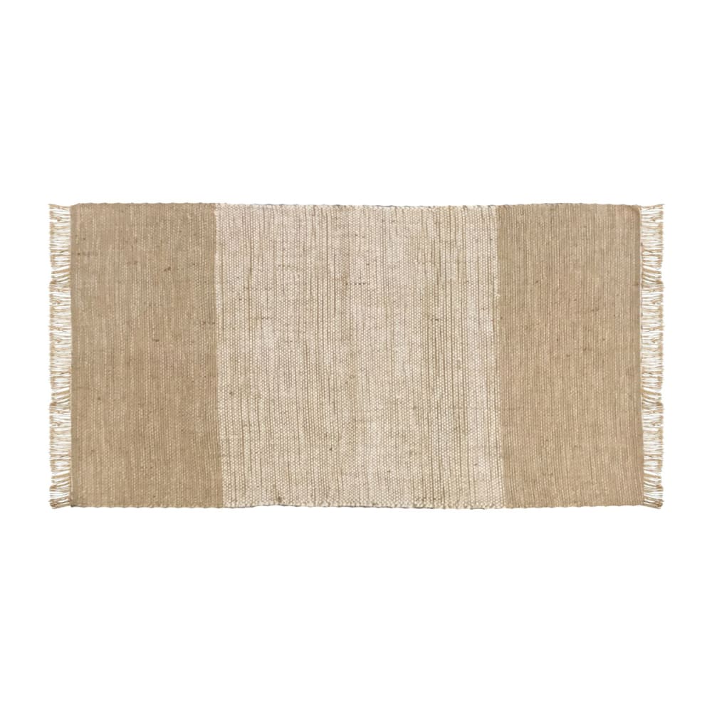 Future Home Tapis déco à franges en jute et coton 60x120cm Beige Certifié Oeko-Tex