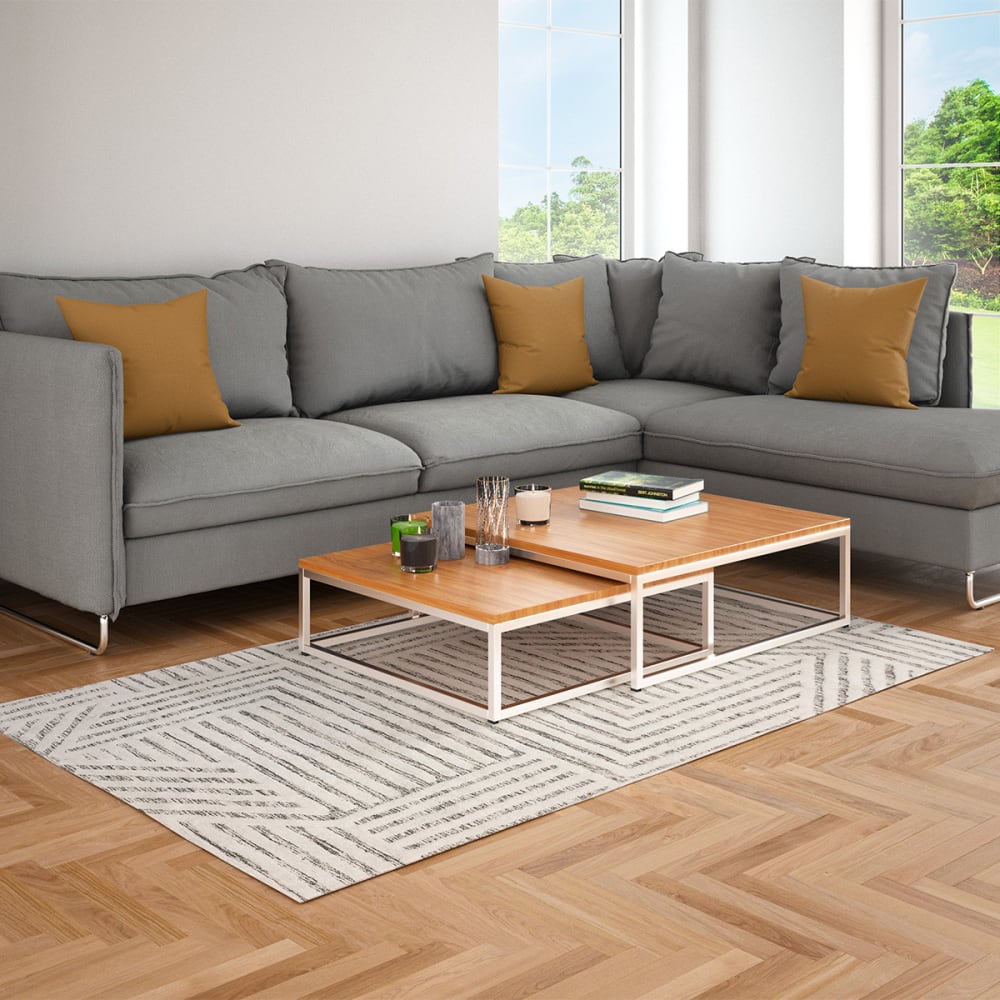 Tapis déco géométrique coton 140x200cm — vue 3