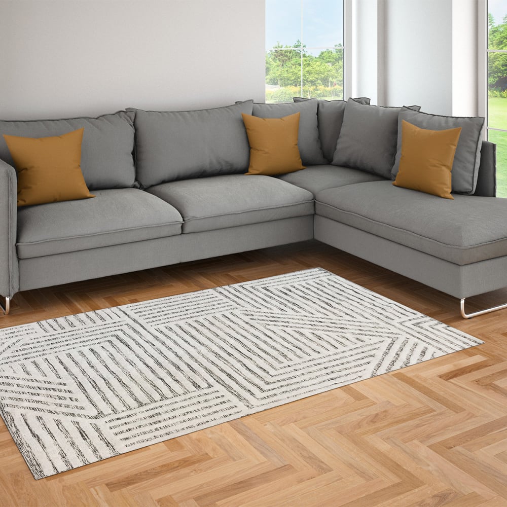Tapis déco géométrique coton 140x200cm — vue 4