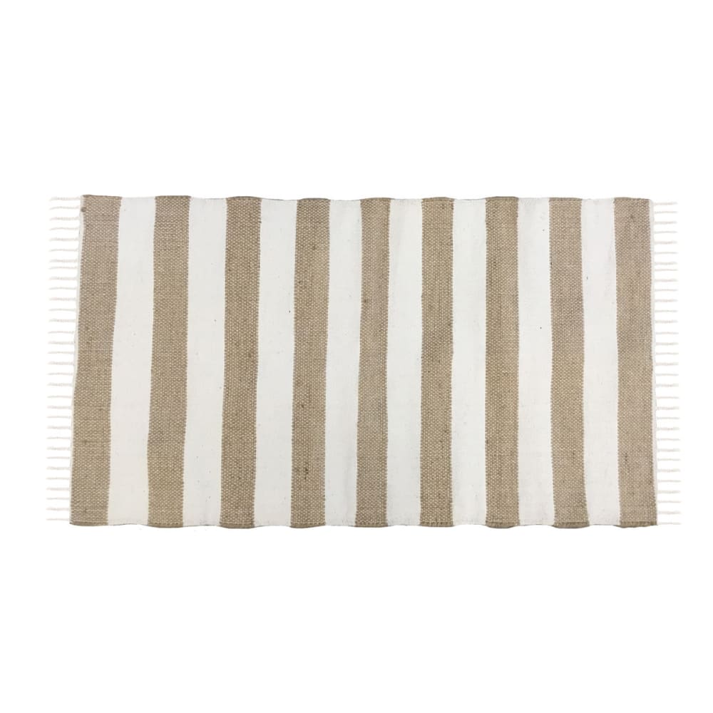 Tapis déco à rayures en jute et coton 60x120cm