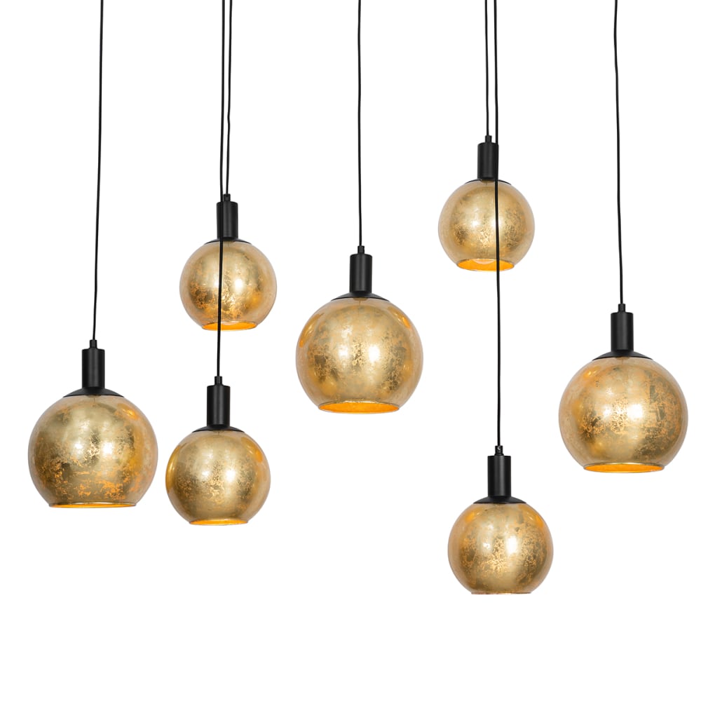 Suspension en verre doré/laiton — vue 4