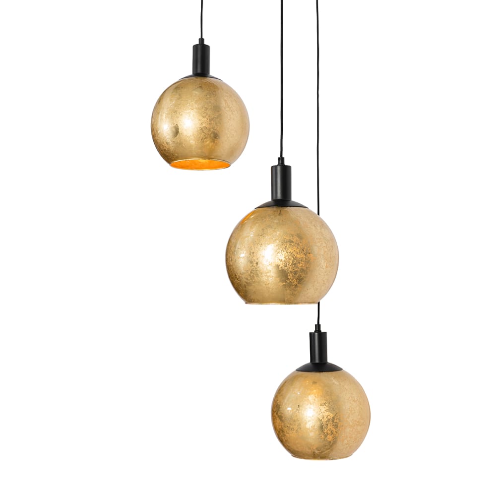 Suspension en verre doré/laiton — vue 3