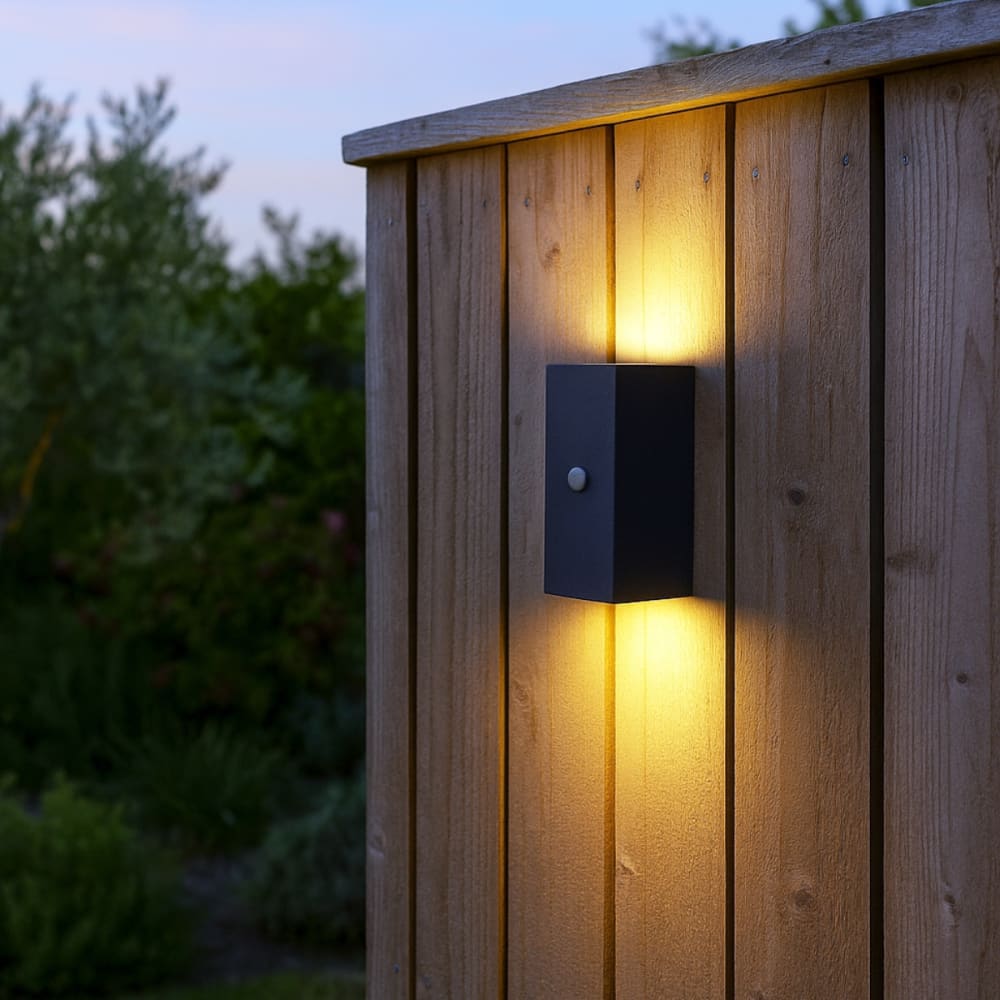Lampe à détecteur extérieur en aluminium noir - Maisons du Monde