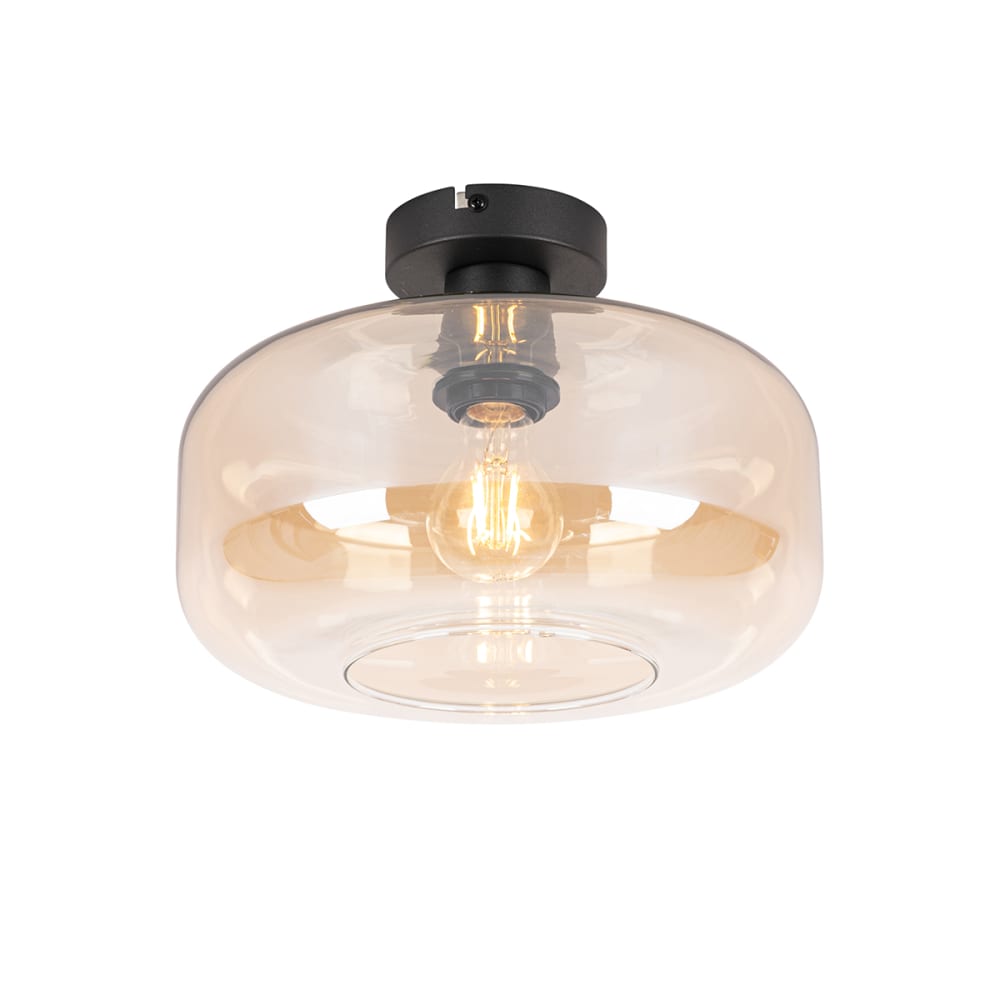 QAZQA Deckenleuchte aus Glas, beige style vintage - Glas