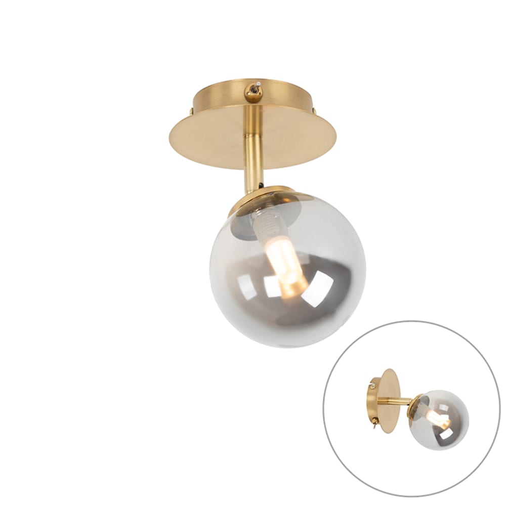 Spot plafond en verre doré/laiton