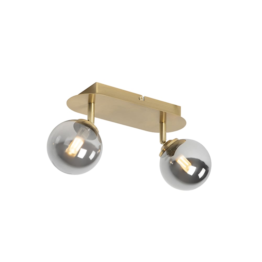 Spot plafond en verre doré/laiton