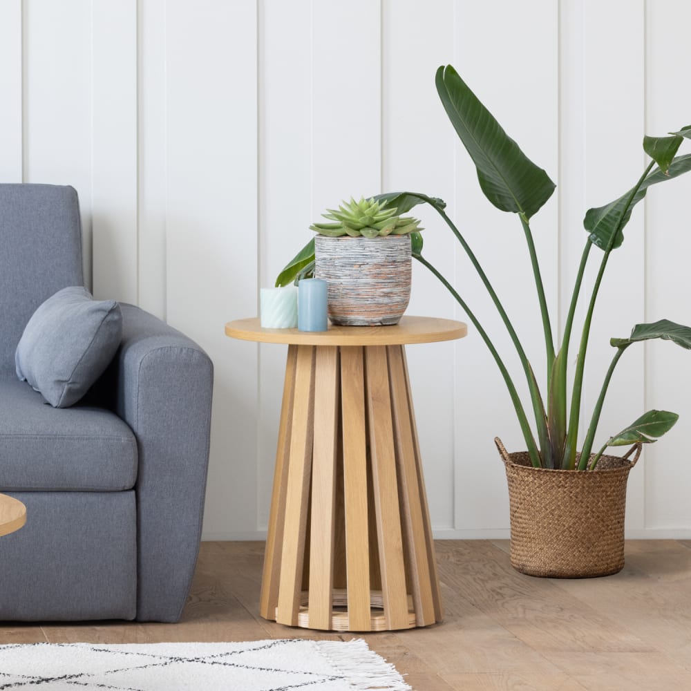 Happy Garden Beistelltisch rund skandinavischer Stil 45cm style modern Braun Spanplatte
