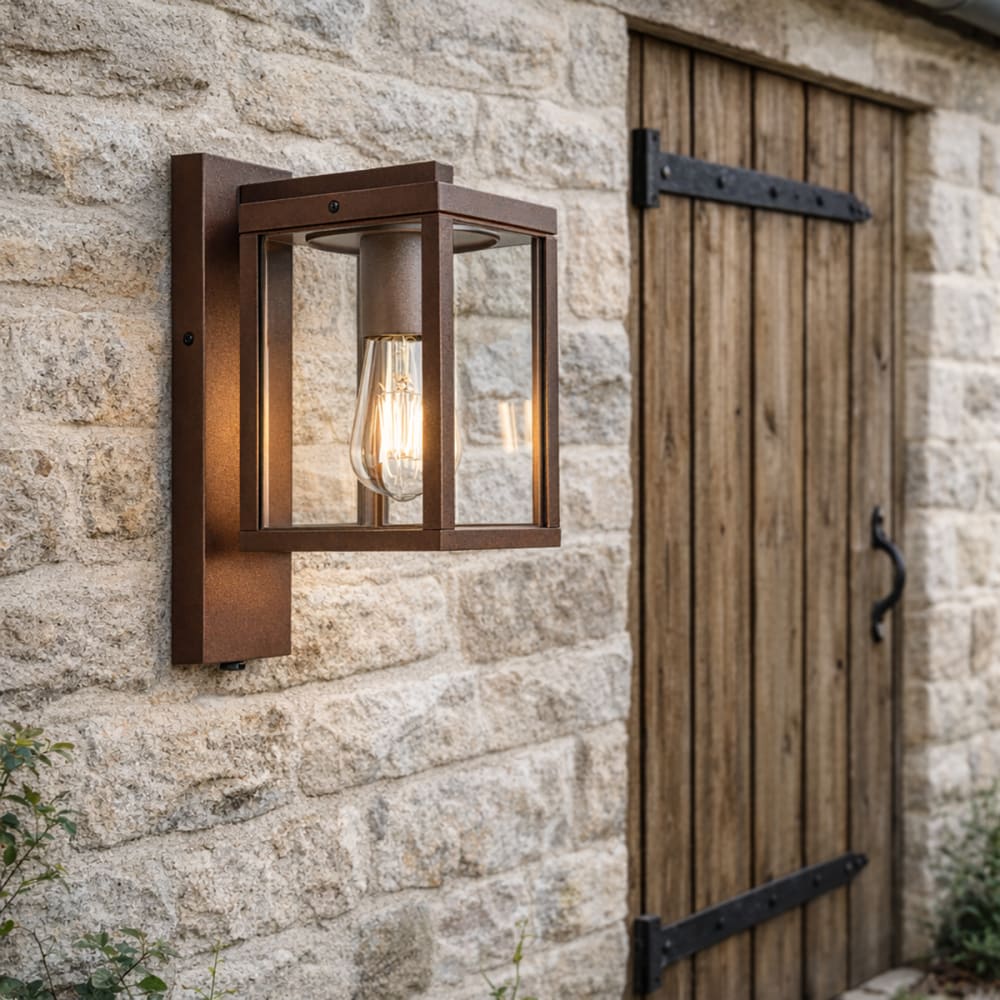 Lampe à détecteur extérieur en aluminium brun rouille - Maisons du Monde