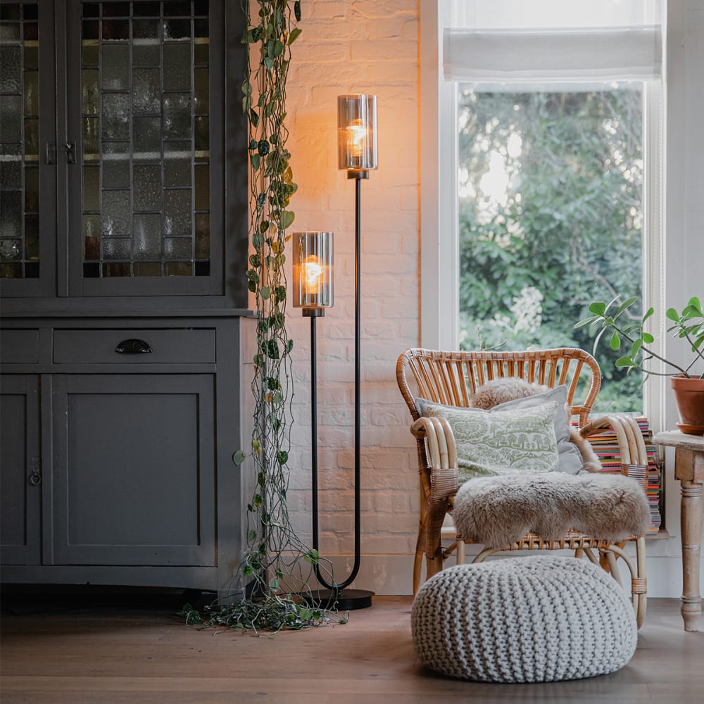Lampadaire en verre gris - Maisons du Monde