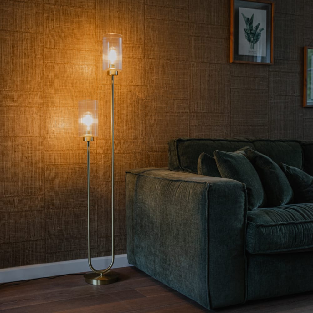 Lampadaire en verre doré - Maisons du Monde