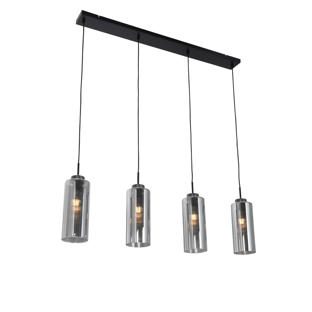 QAZQA Pendelleuchte aus Glas, grau style vintage - Glas