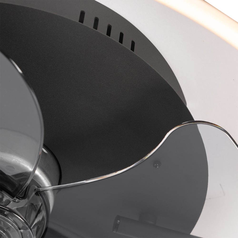 Lampe ventilateur en acier noir