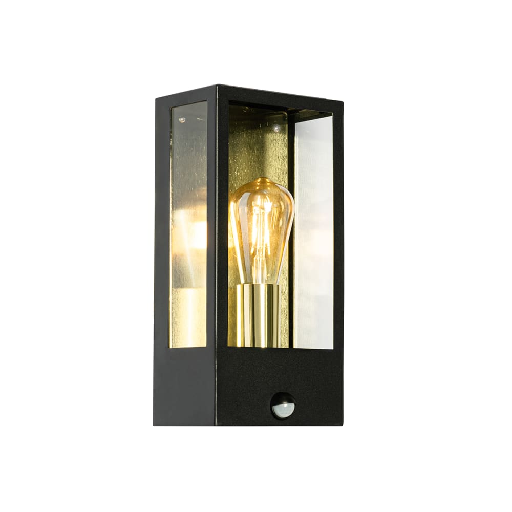 Lampe à détecteur extérieur en acier doré/laiton