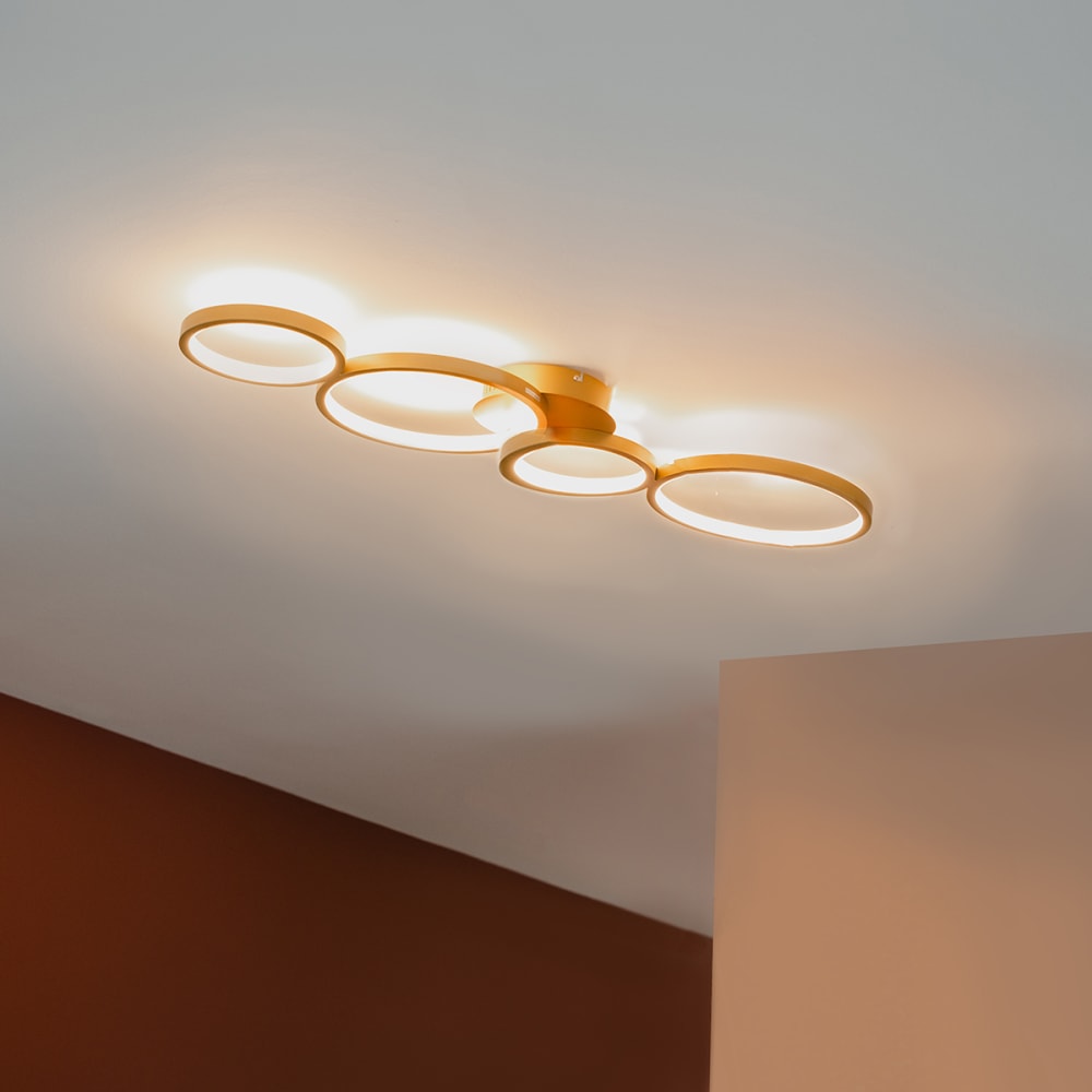 Plafonnier en aluminium doré/laiton — vue 3