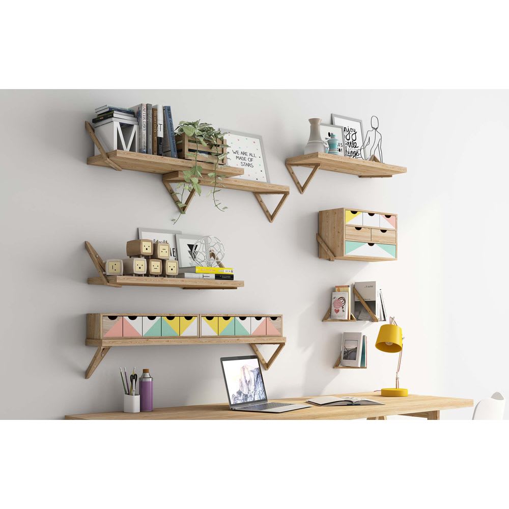Etagère tablette murale en pin brut (lot de 2) - Maisons du Monde