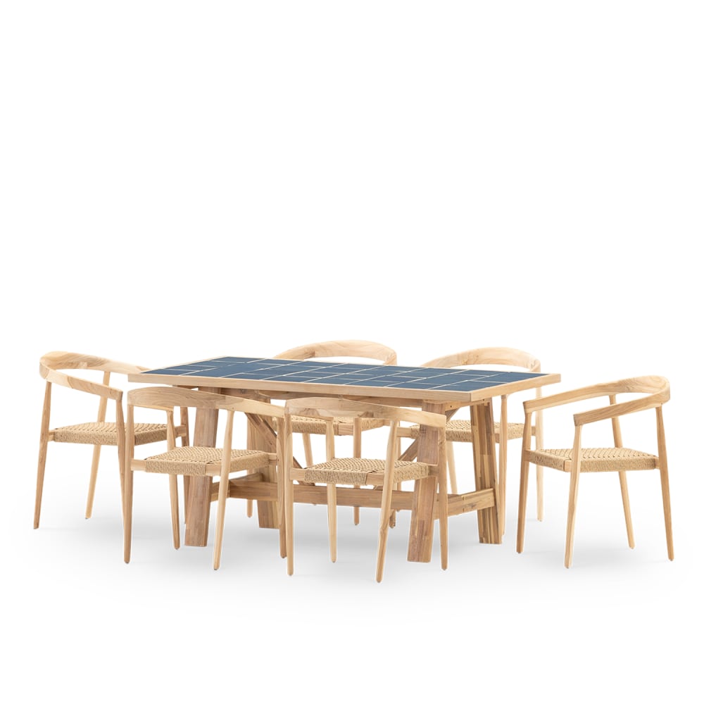 Set de repas jardin 6 - bleue