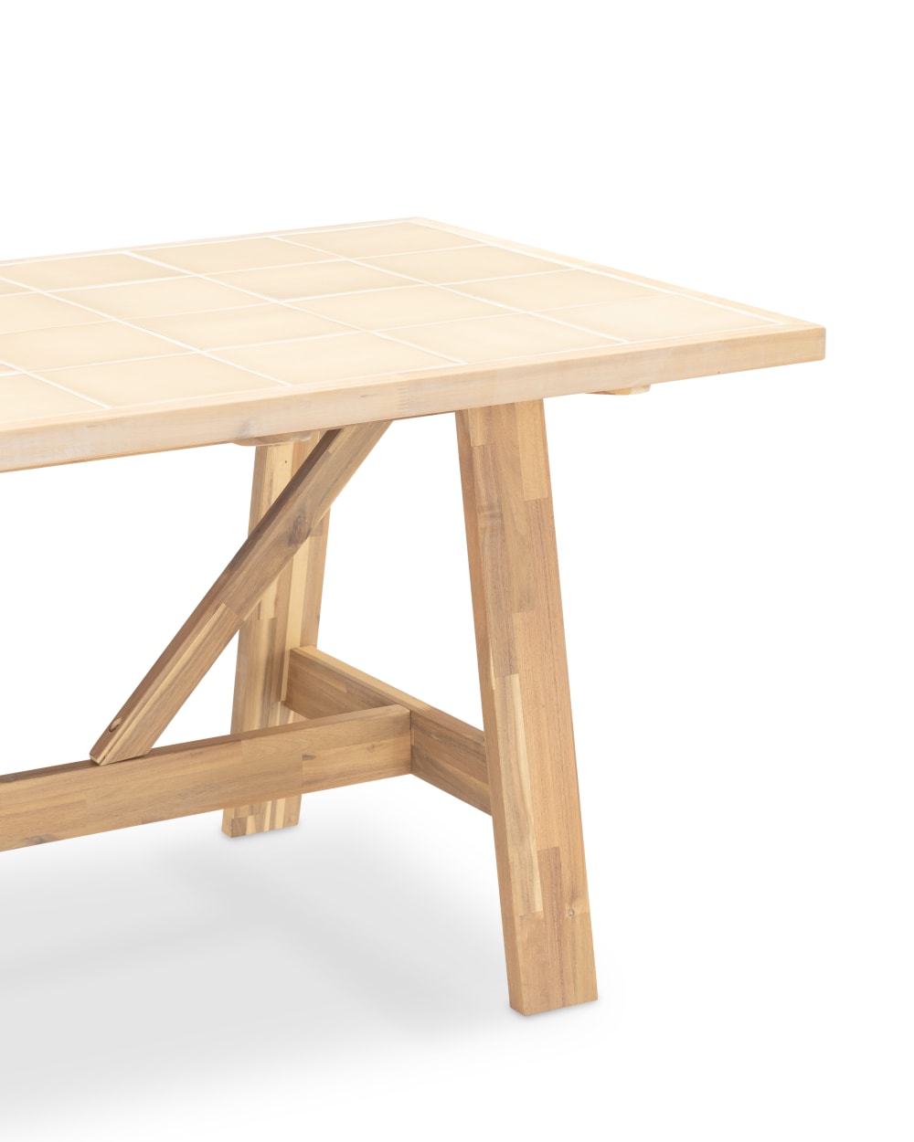Set de repas jardin 6 pl table céramique beige 168x87 - Maisons du Monde