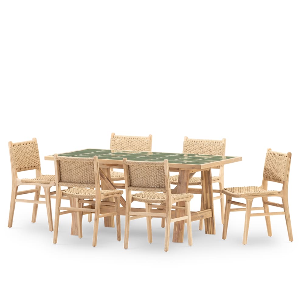 set de repas jardin 6 - vert
