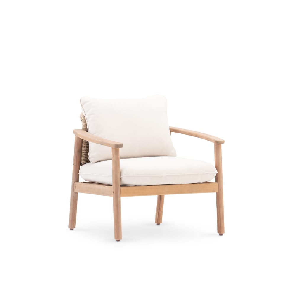Pack 2 fauteuils jardin en bois et corde tressé