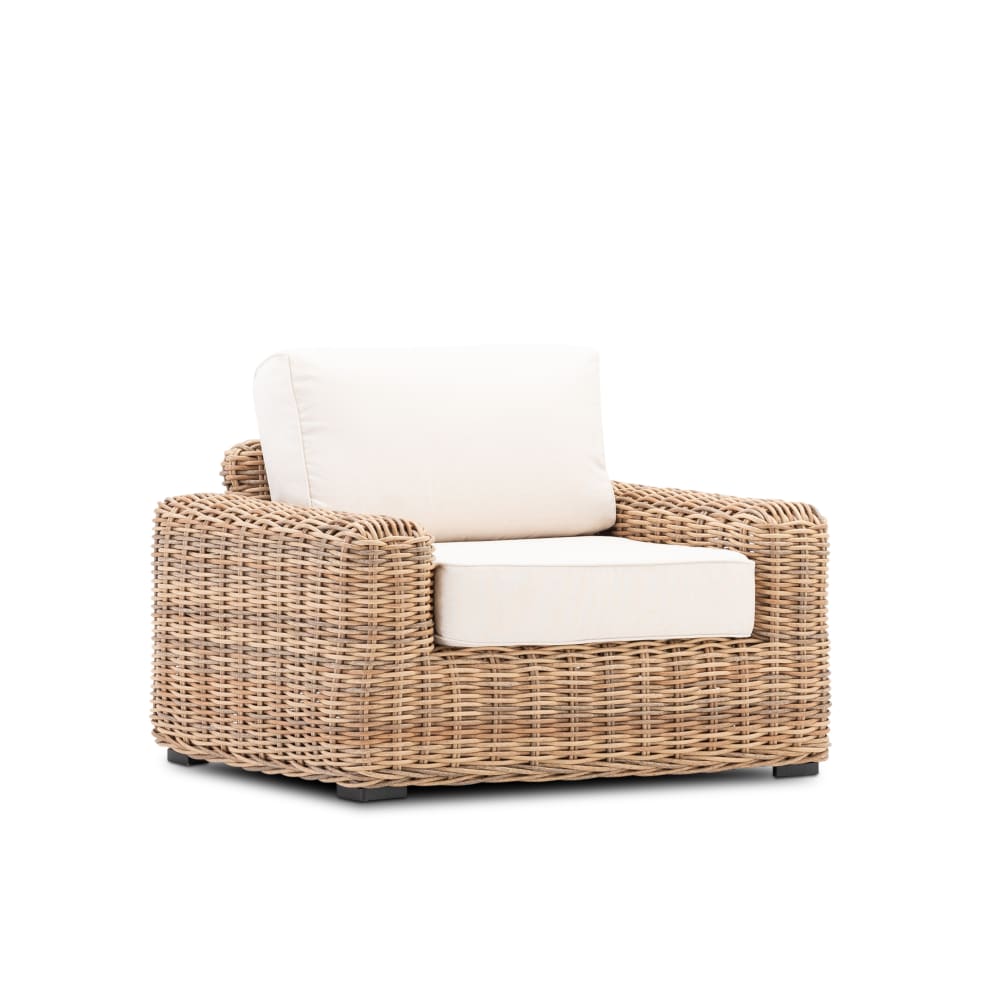 Fauteuil jardin rotin synthétique couleur naturel