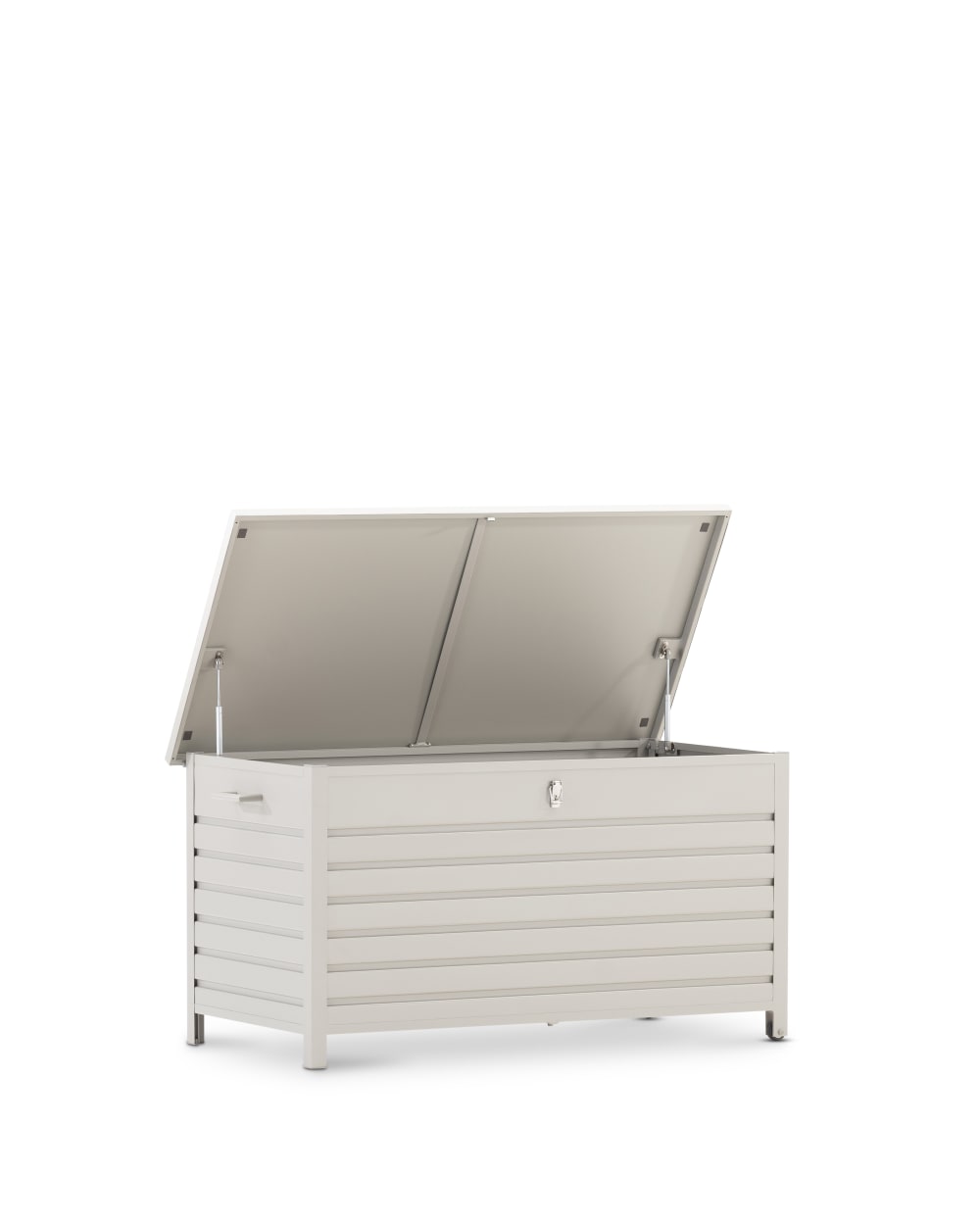 Defora Home Gartenkoffer mit Rädern 141x73x74cm moka Aluminium Braun Aluminium