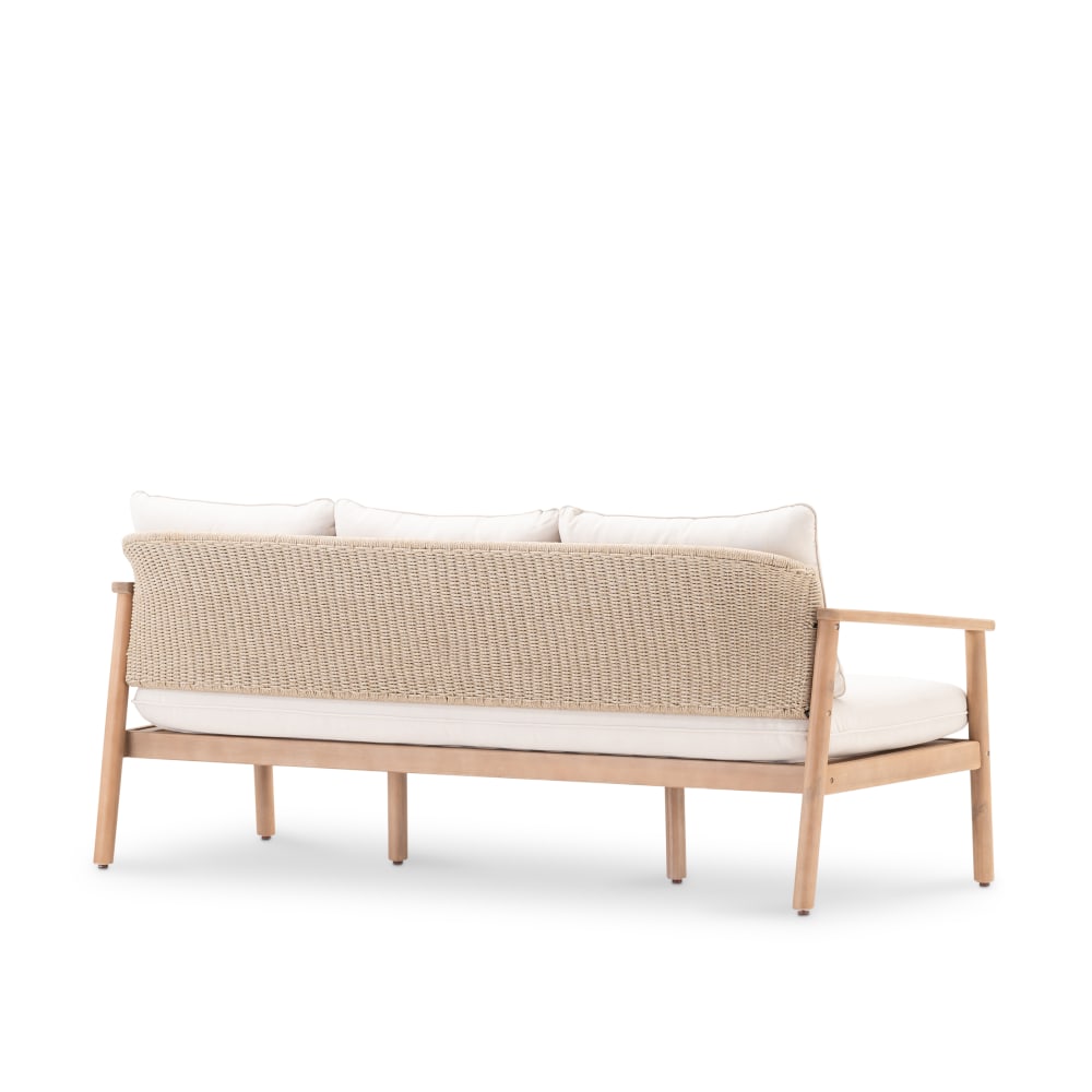 Canape 3 places jardin en bois et corde tressé - Maisons du Monde