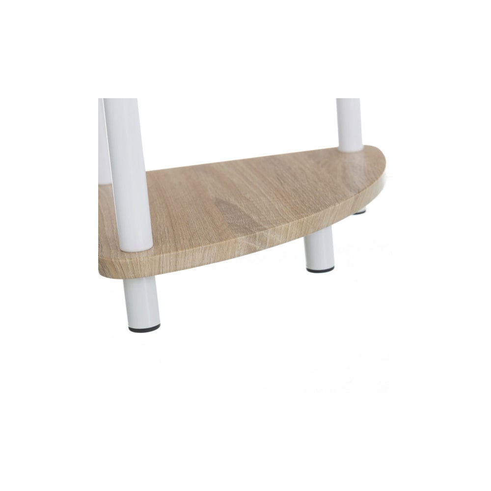 Étagère d'angle 3 plateaux en bois et métal blanc - 30x30x80cm