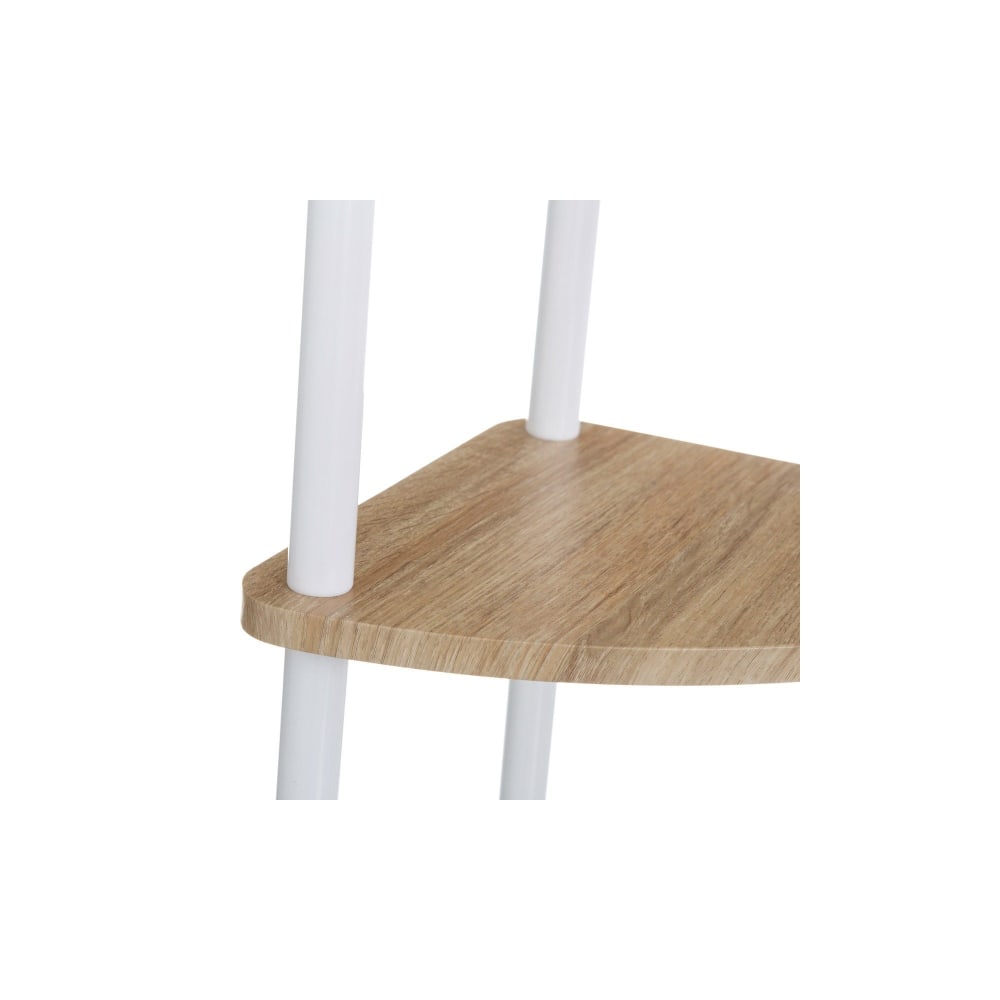 Étagère d'angle 4 plateaux en bois et métal blanc - 30x30x110cm