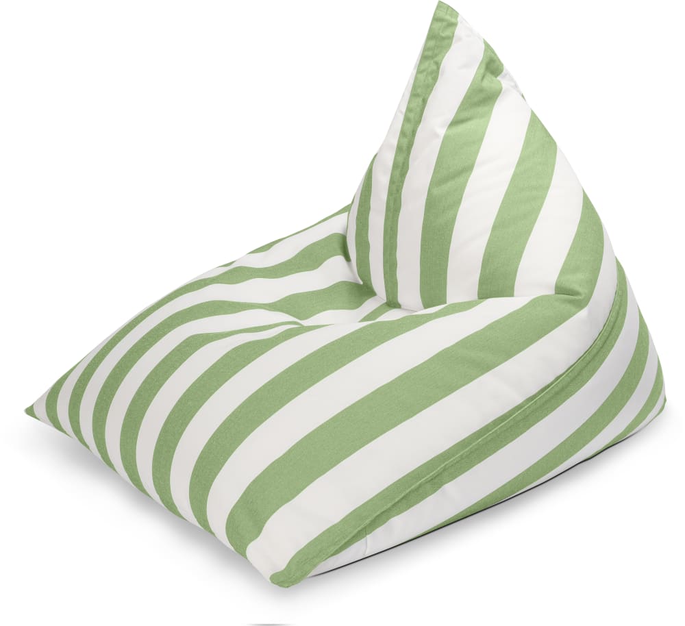 Pouf d'extérieur rayé vert et blanc 110x115x90 cm