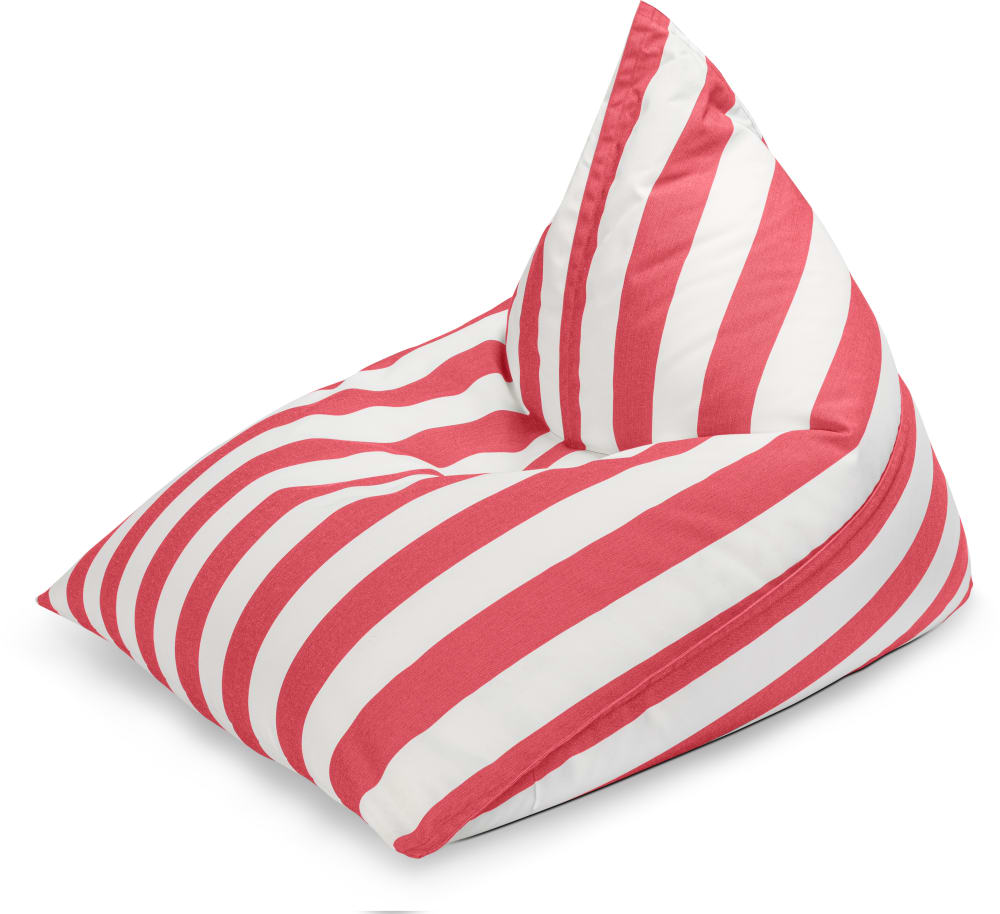 Pouf d'extérieur rayé rouge et blanc 110x115x90 cm