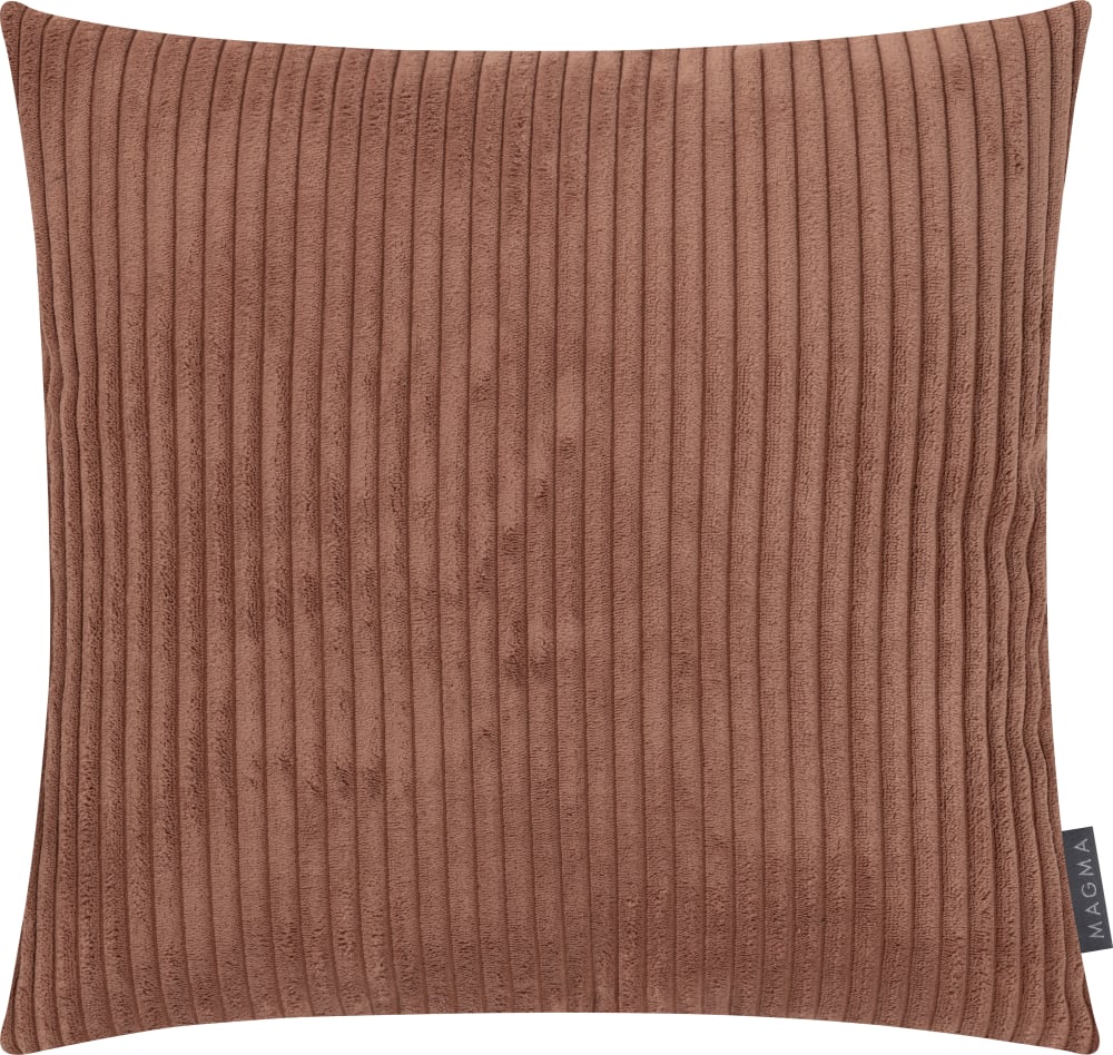 Housse de coussin gros velours cotelé vieux rose-brique 60x60 cm