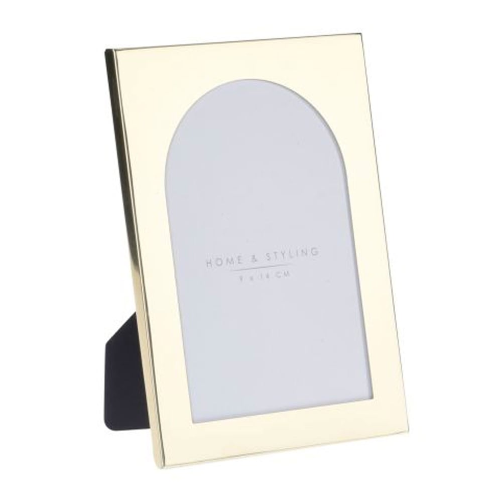 Cadre photo à poser en métal doré et verre 12.5x17.5cm