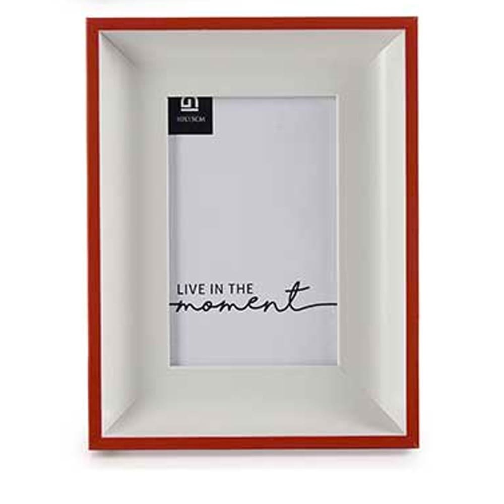 Cadre photo mural ou à poser blanc et rouge 10x15cm