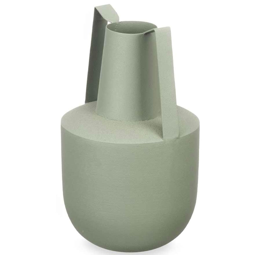 Vase acier double anse vert pastel 14x14x24cm - Maisons du Monde