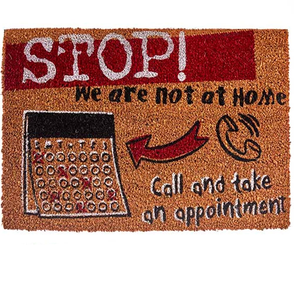 Wadiga Paillasson coco stop 60x40x1cm style contemporain Marron Fibre De Coco