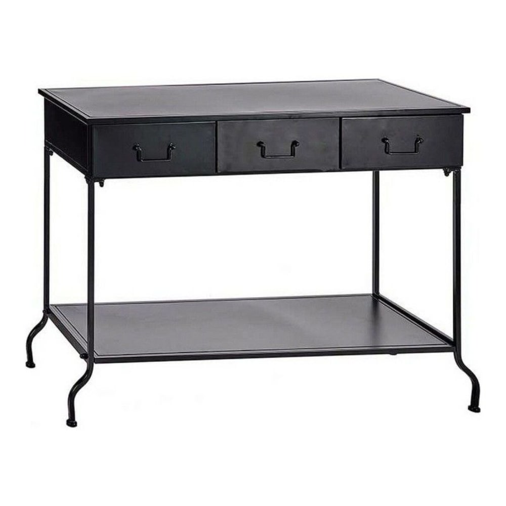 Console en métal noir 3 tiroirs et 1 étagère 84,5x43x121cm - Maisons du Monde