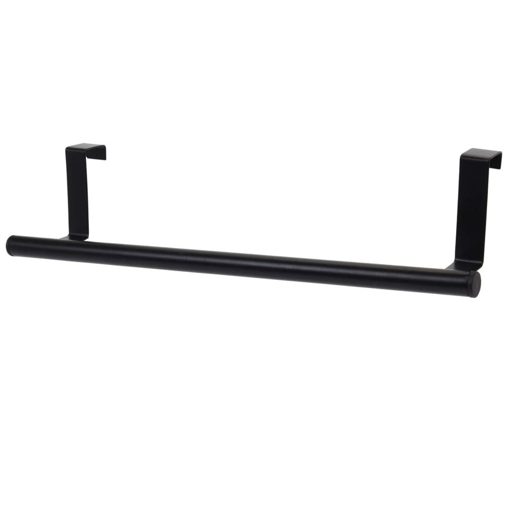 WADIGA Porte-serviettes de porte pour salle de bain en métal noir. Dimensions : 36.5x8x6cmCouleur : Noir Matière : Métal